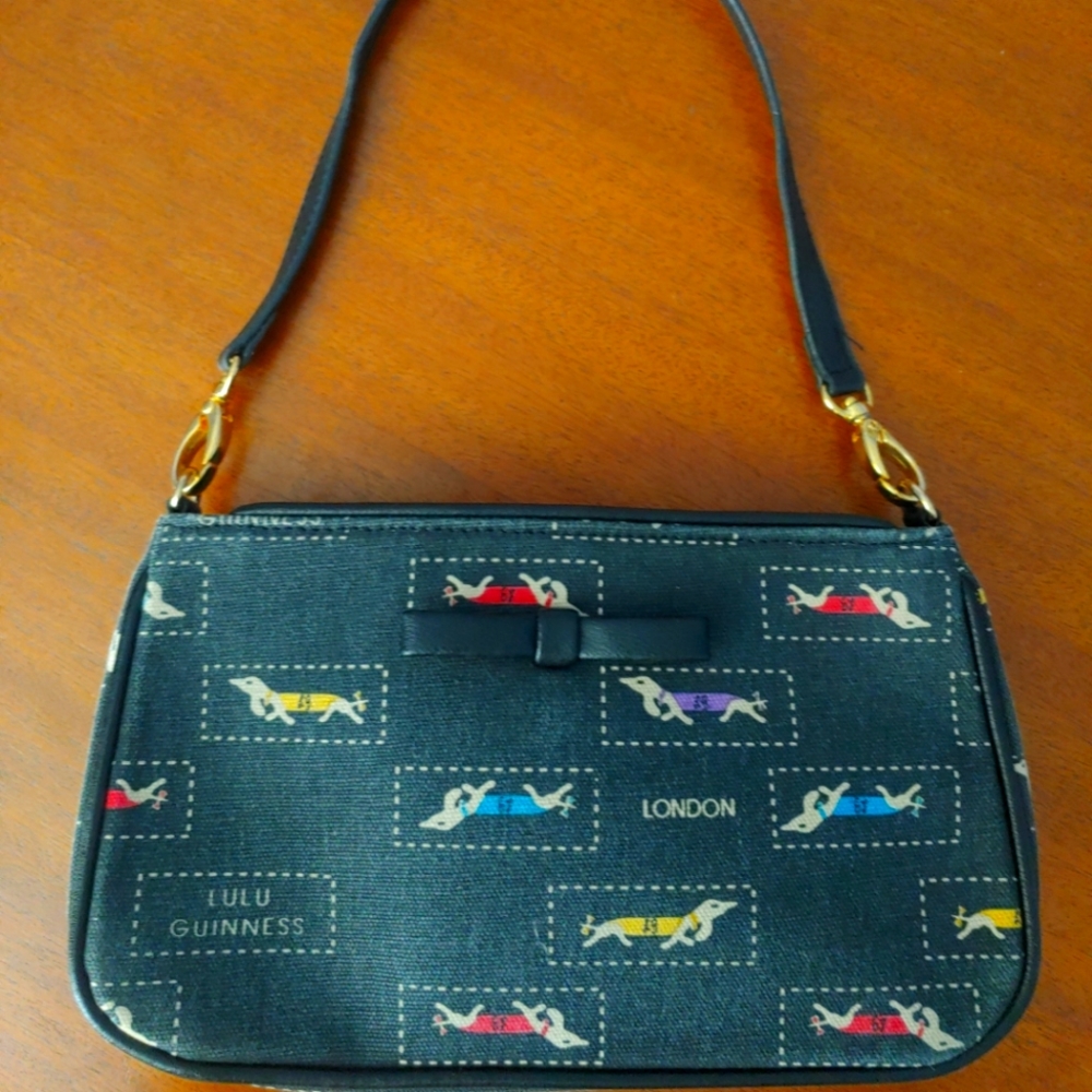 LULU GUINNESS DACHSHAUND Small Shoulder Bag. EUC.